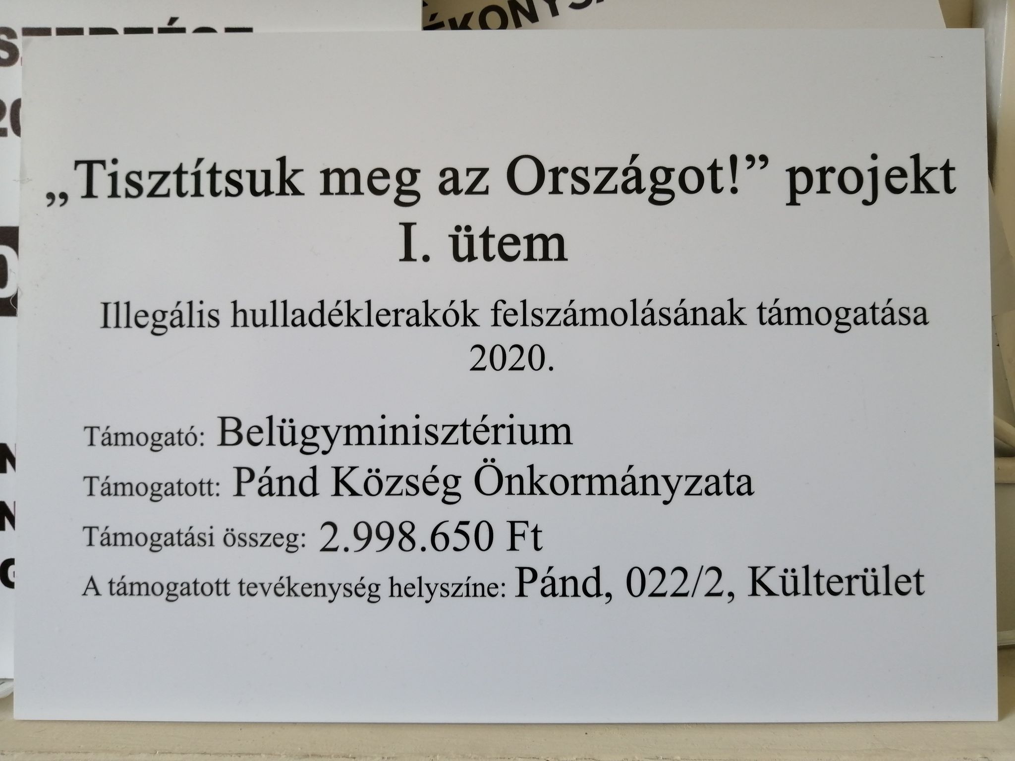 projekt tábla