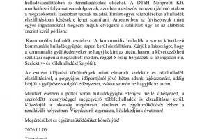 Szemétszállítás pótlása