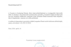 Levél Polgár György képviselő úrnak