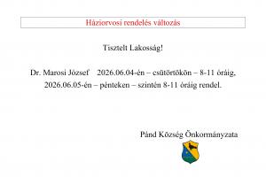 Háziorvosi rendelés változás